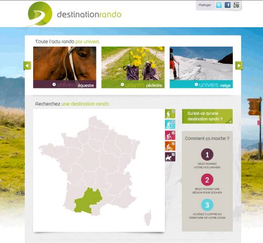 Copie d'écran du projet Destination rando